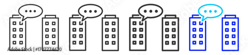 Merger Talks icon set collection in creative outline style for business with multiple thickness variations suitable for acquisition illustration vector and design needs