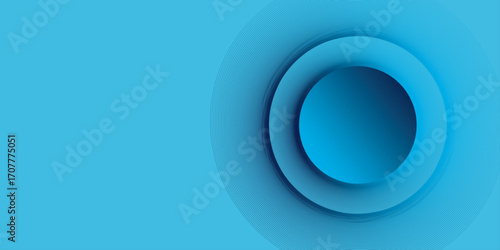 Abstract trendy gradient shapes composition elegant hipster futuristic | Modern one side 3d geometric circle shape sky-blue colour background | Vector illustration