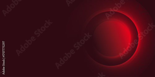 Abstract trendy gradient shapes composition elegant hipster futuristic | Modern one side 3d geometric circle shape blood red colour background | Vector illustration