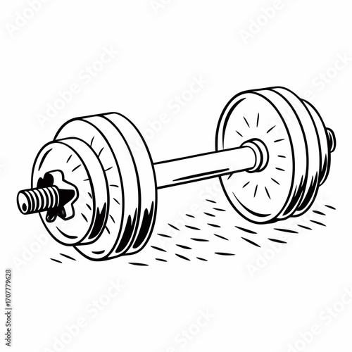 Single dumbbell on a textured surface weight barbell