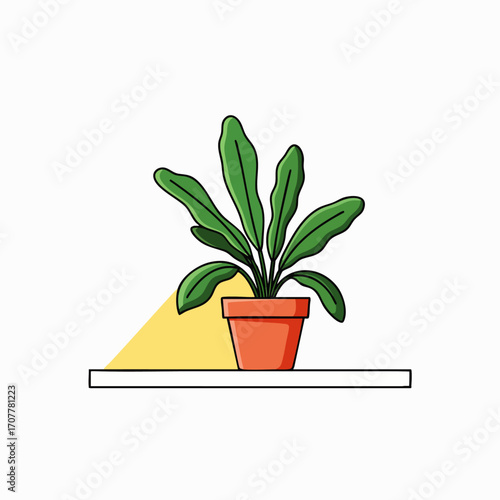 A minimalist potted plant, bathed in soft light, perfectly represents a peaceful morning routine, inspiring mindfulness and self-care.
