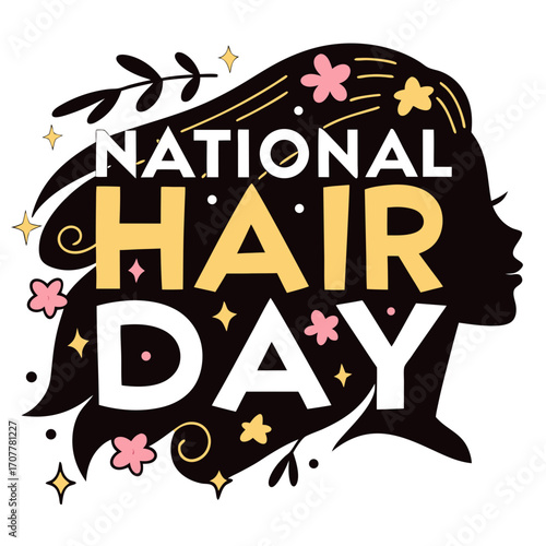NATIONAL HAIR DAY vector illustration