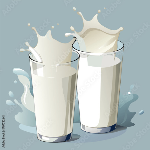 Milk vector. milk.  Realistic glass of milk isolated on transparent background. Vector illustration. Glass of milk. Toasting with Milk Glass. Tall glass of milk against a white background. 