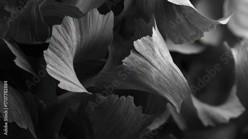 Ginkgo biloba leaves close up