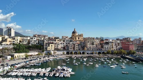 drone, vista su Torre Annunziata, Napoli, Italia