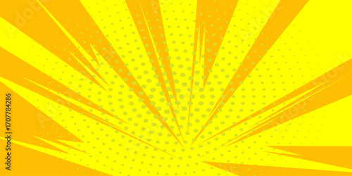 yellow comic background with explosion effect and rays