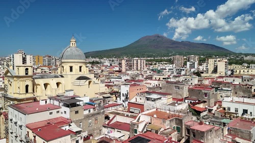drone, vista su Torre Annunziata, Napoli, Italia