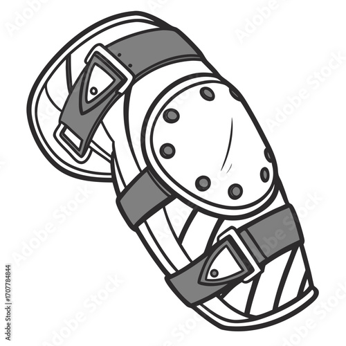 Protective elbow pad with straps and buckles for sports protection sports equipment