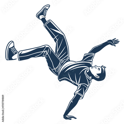 Silhouette Of A Male Breakdancer Performing A Dynamic Move On A White Background bboy dancing
