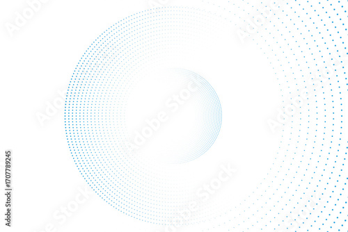 Abstract gradient background with 3d circle shape | Geometric cyan 3d circle with luxury thin dotted stroke pattern design | Vector illustration for modern elegant creative background 