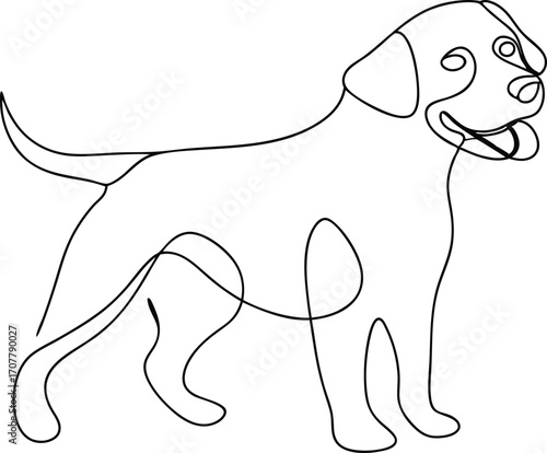 Loyal Dog One Line Art Vector, Minimalist Dog Head Line Art Vector