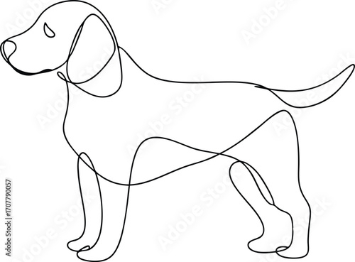 Loyal Dog One Line Art Vector, Minimalist Dog Head Line Art Vector