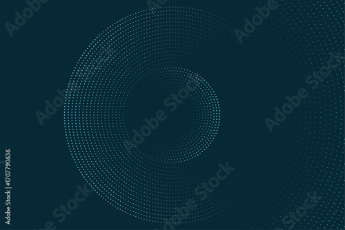 Abstract gradient background with 3d circle shape | Geometric 3d circle with luxury thin stroke pattern design | Dark teal vector illustration for modern presentation, banner, poster etc