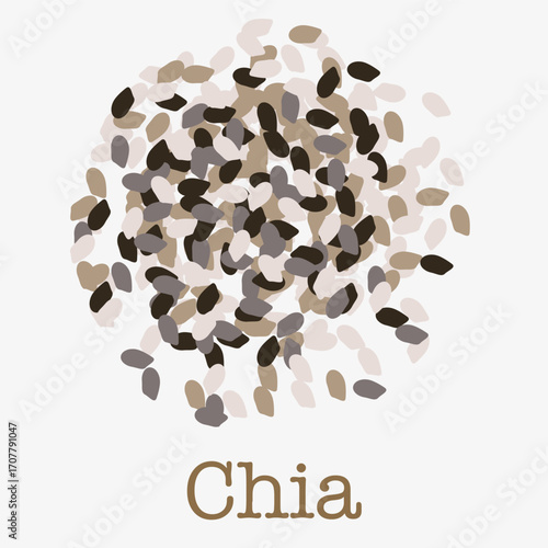 Chia seeds are a superfood for healthy eating. Vegan cuisine and sports nutrition.