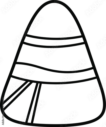 Simple outline drawing of a Halloween candy corn treat