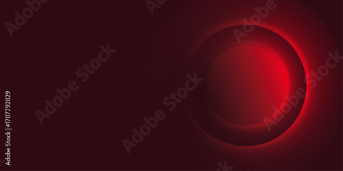 Abstract gradient background with 3d circle shape | Geometric circle with luxury thin stroke pattern design | Blood red vector illustration for modern design