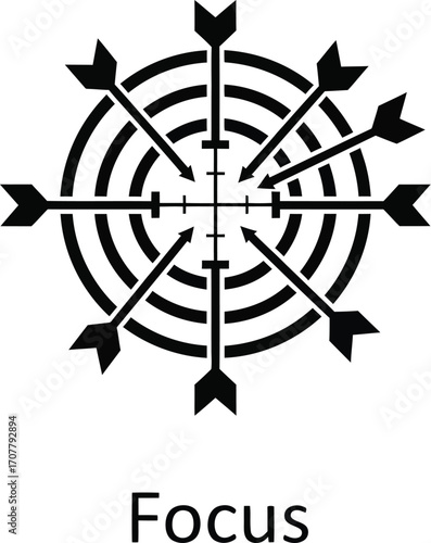 Target with arrows and crosshairs, symbolizing focus and accuracy