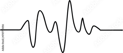 Continuous One Line Heartbeat, Single Line EKG Pulse Drawing, Minimalist Medical and Life Symbol