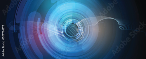 Abstract circle on technology or business futuristic particle background