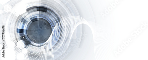 Abstract circle on technology or business futuristic particle background