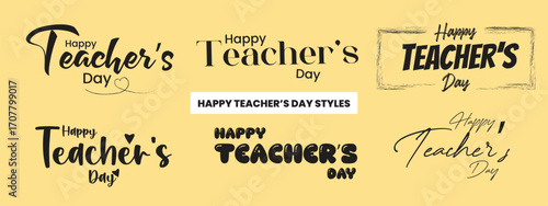 Celebrate educators with these versatile Happy Teacher's Day stylish typographic designs and greetings