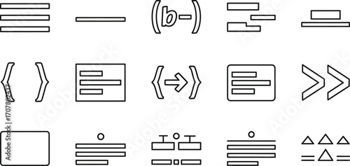 Outline ui icons user interface elements vector design set