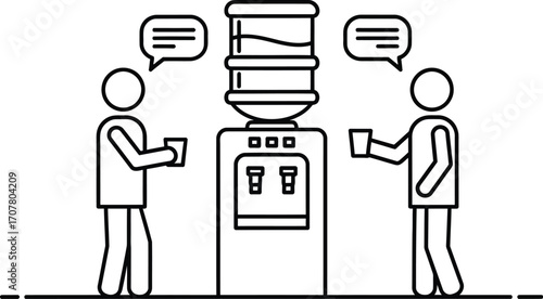Water cooler talk office conversation business communication line