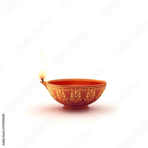 Isolated Decorative Diya Artwork