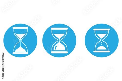 Stopwatch vector icons, hourglass symbols, timer design, countdown graphics, speed concept, time passing, clock silhouette, urgency sign, deadline icon, fast