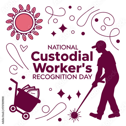 NATIONAL CUSTODIAL WORKER'S RECOGNITION DAY vector illustration