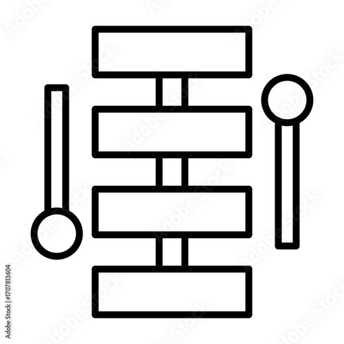 Xylophone vector line icon design