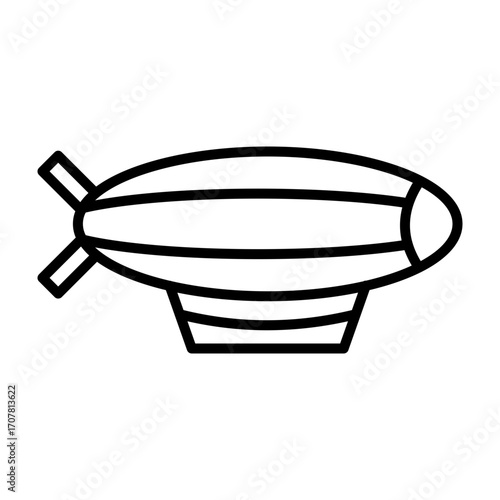 Zeppelin vector line icon design