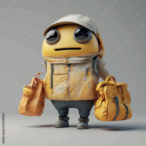 Ready for Adventure A Cute 3D Character's Journey
