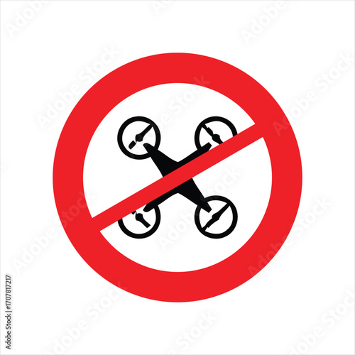 No drone sign: a red circle with a drone crossed out.