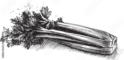 Celery illustration on a white background. This vector illustration can be used in any size you like for advertising, logos, and other work.