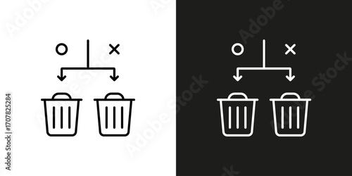 Garbage segregation vector editable stroke icon.