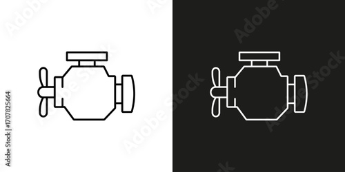 Check Engine symbol. Vector editable line icon.