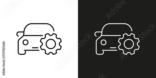Car maintenance and repair. Vector editable stroke icon.