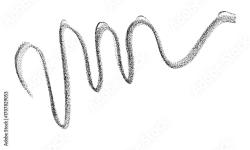 Hand drawn black pencil lines, circles, stripes and squiggly lines on transparent background.