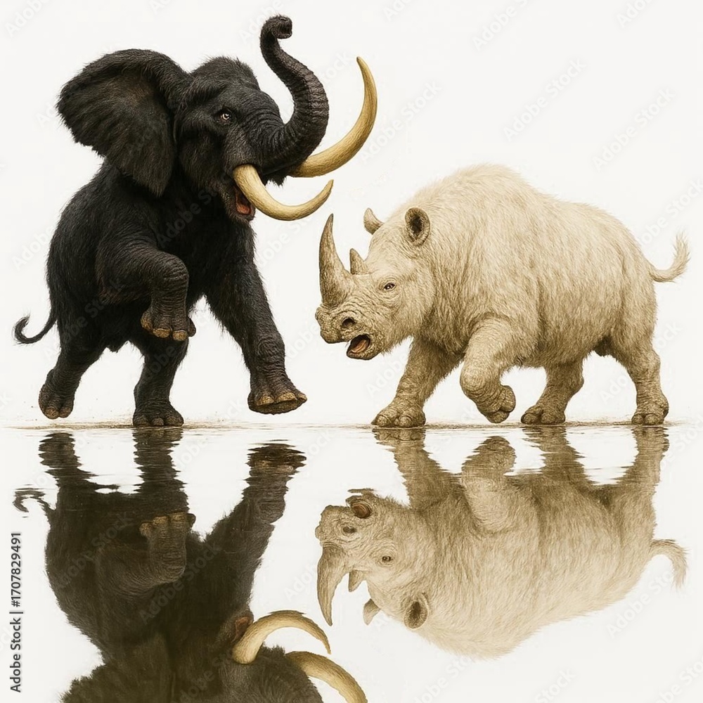 Obraz premium African mammoth on white background