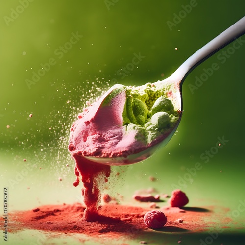 Green Bowl Mockup with Red and Green Liquid Splash