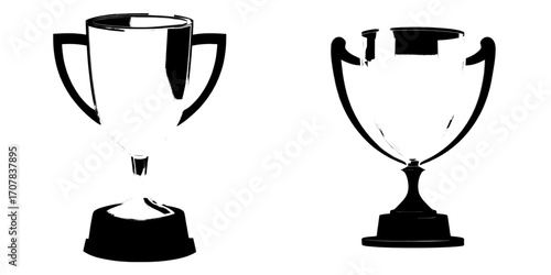 A modern, realistic glass trophy sits atop a gold base, symbolizing a transparent crystal winner's award for outstanding achievement