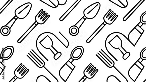 seamless pattern with cutlery