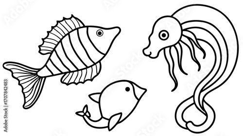 vector illustration of a cartoon fish