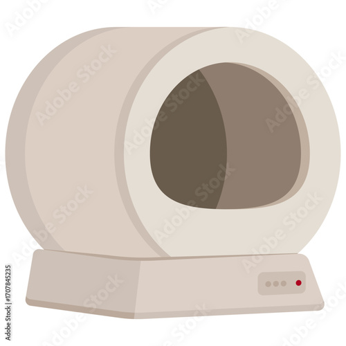 self cleaning cat litter box vector.