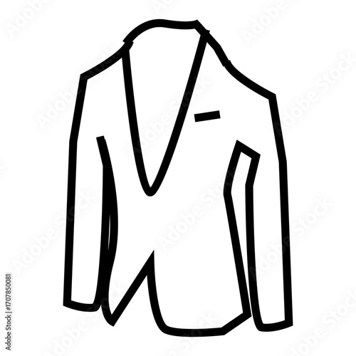 vector illustration of a blazzer clothes outline icon