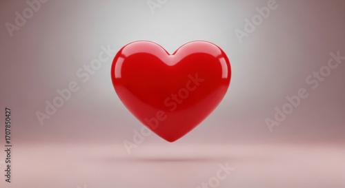 Wallpaper Mural A glossy, vibrant red heart floats against a muted, pastel backdrop, creating a simple yet impactful visual. Torontodigital.ca