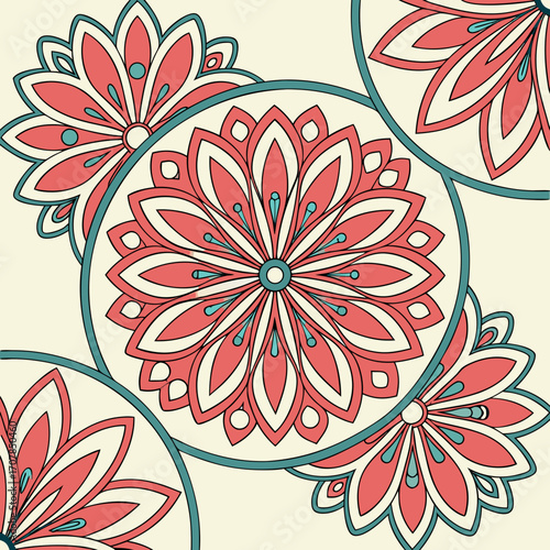 Abstract Floral Mandala Repeats