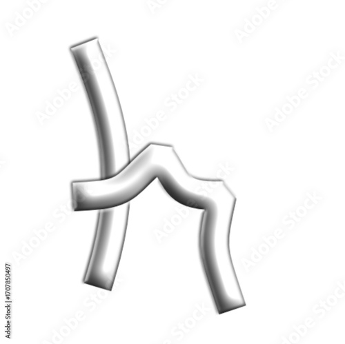 Silver Rune Letter Illustration on Black