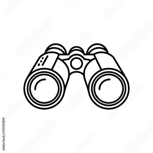 Binoculars Illustration – Outdoor Viewing, Nature Observation, Bird Watching, Travel Gear, Adventure Equipment Coloring page